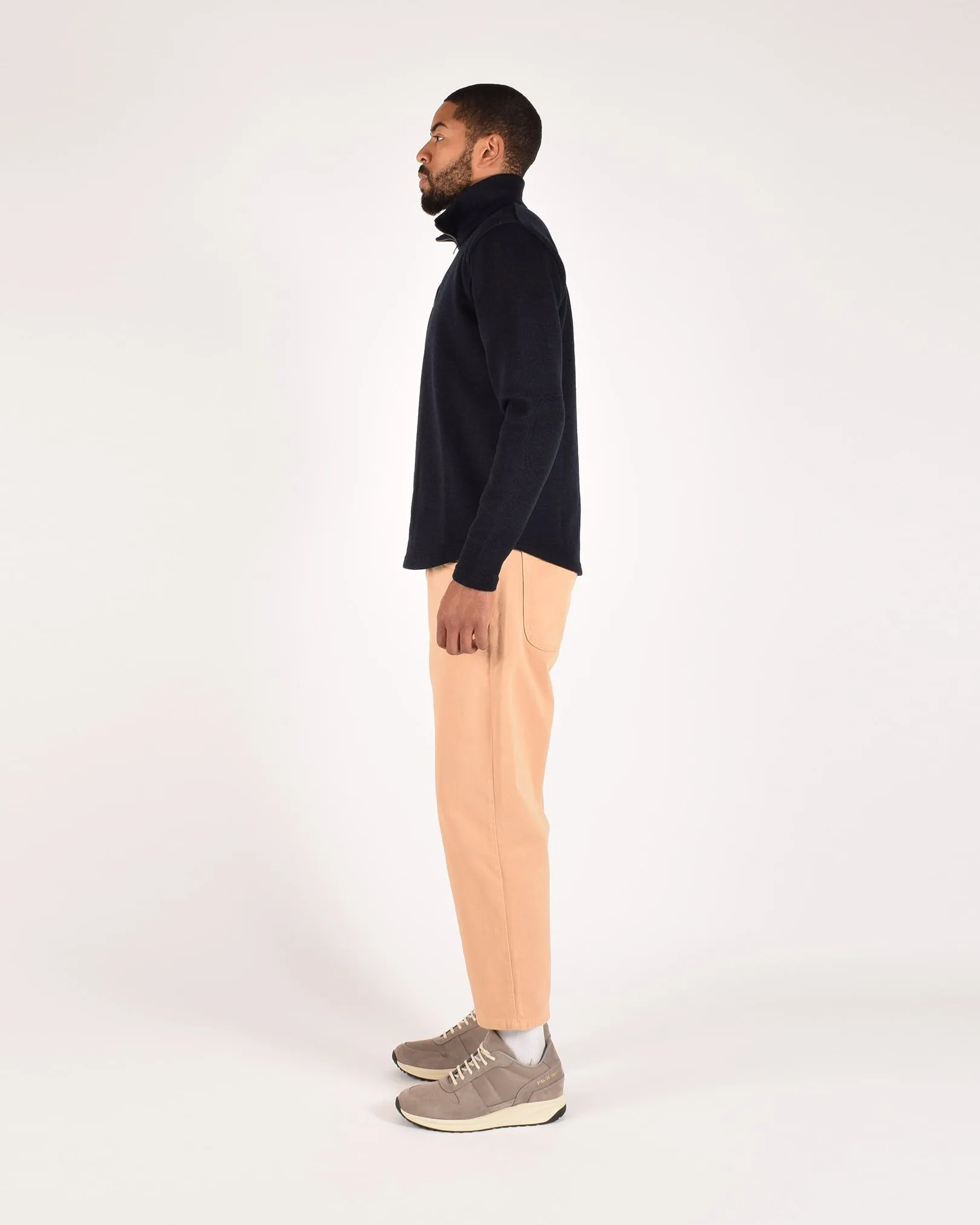 1/4 Zip Moto-Jersey - Dark Navy