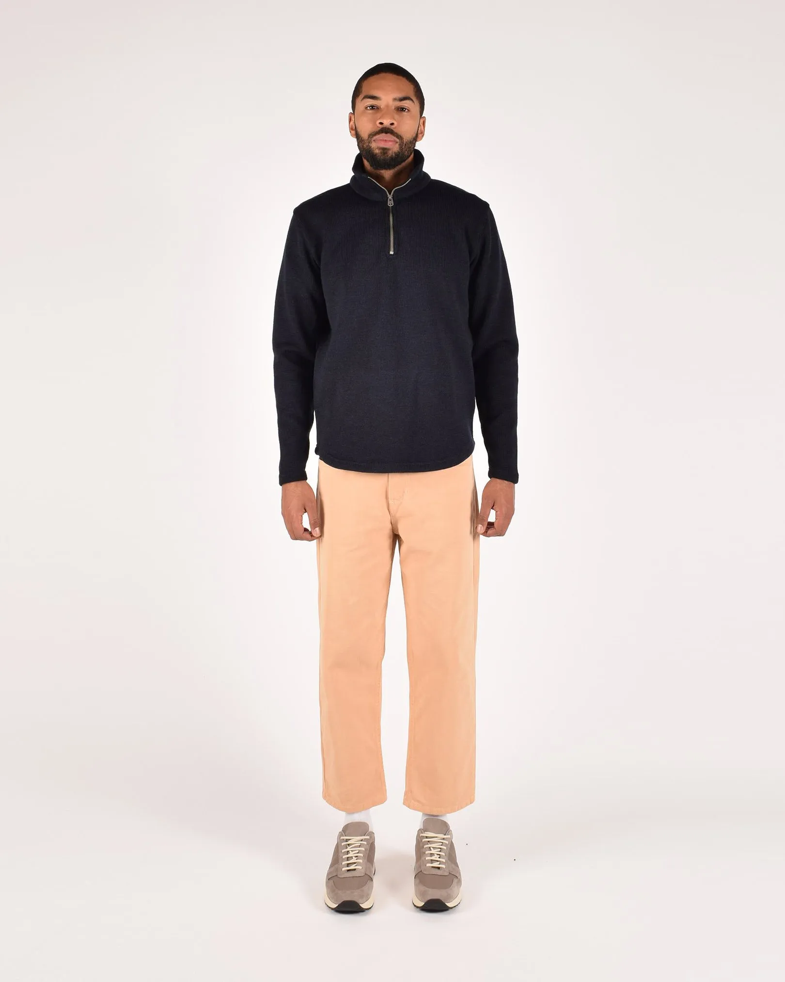 1/4 Zip Moto-Jersey - Dark Navy