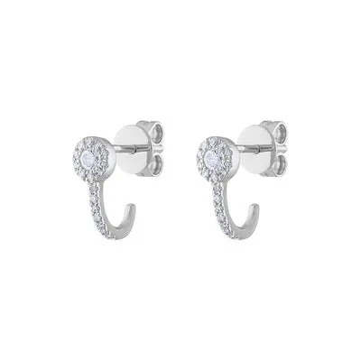 14KT GOLD DIAMOND MARTINI SET WRAP HUGGIE EARRING
