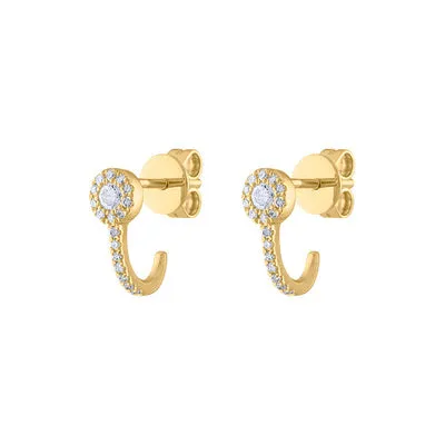 14KT GOLD DIAMOND MARTINI SET WRAP HUGGIE EARRING