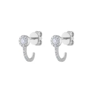 14KT GOLD DIAMOND MARTINI SET WRAP HUGGIE EARRING