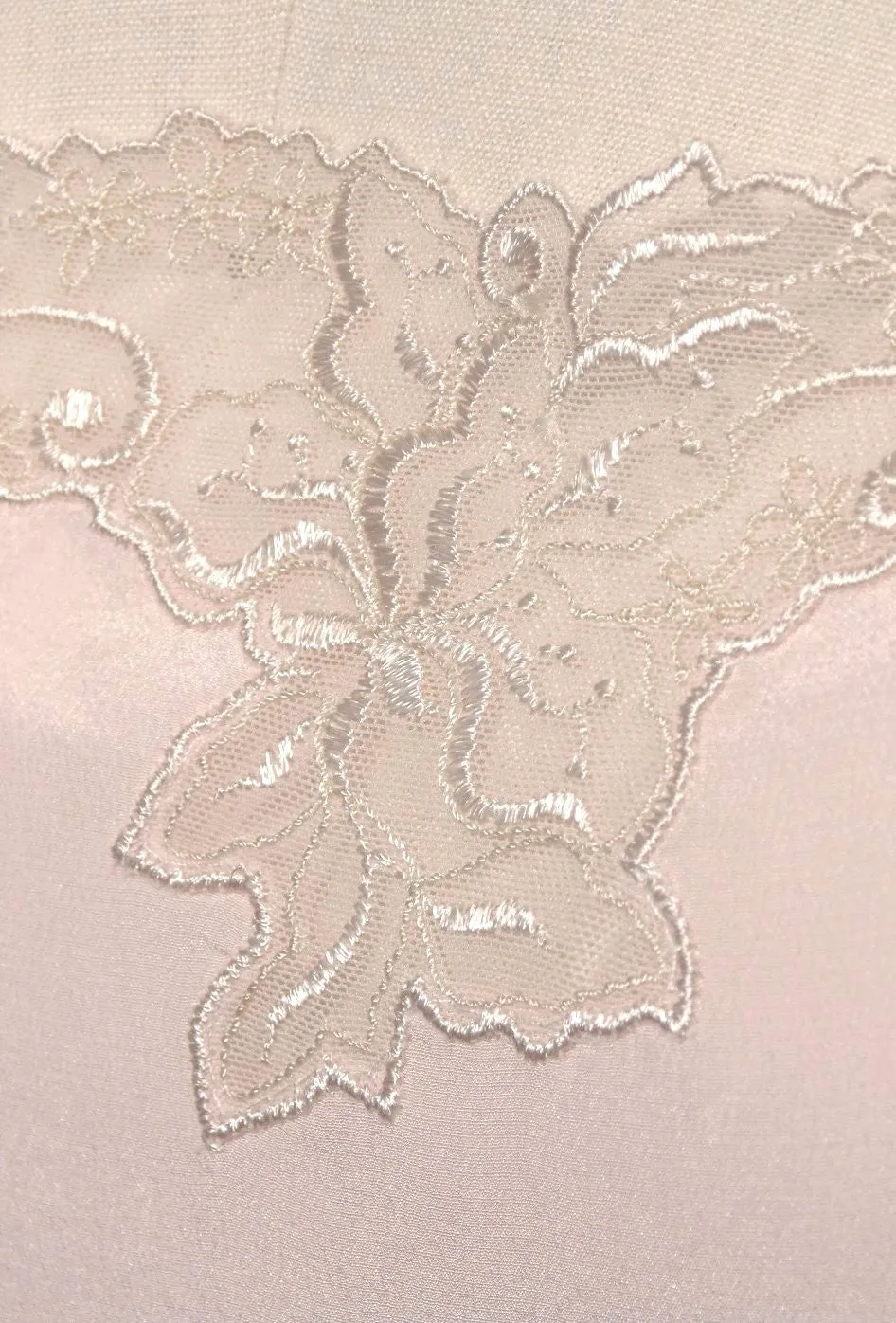 1920's Style 100% Silk Hand-Cut Lace Luxury Slip Dress - Champagne Pink