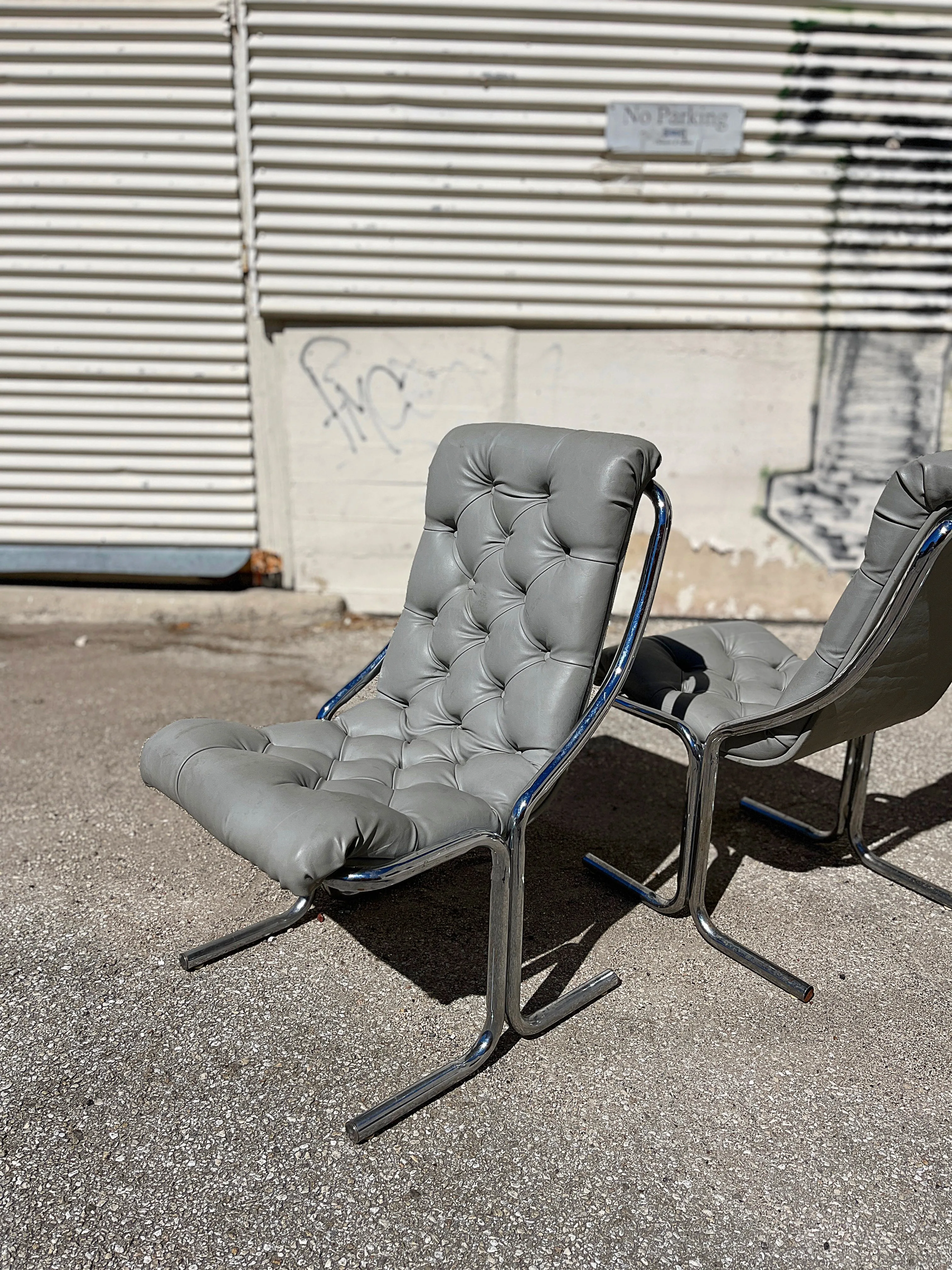 4 Daystrom Mid Century Chrome High Back Dining Chairs