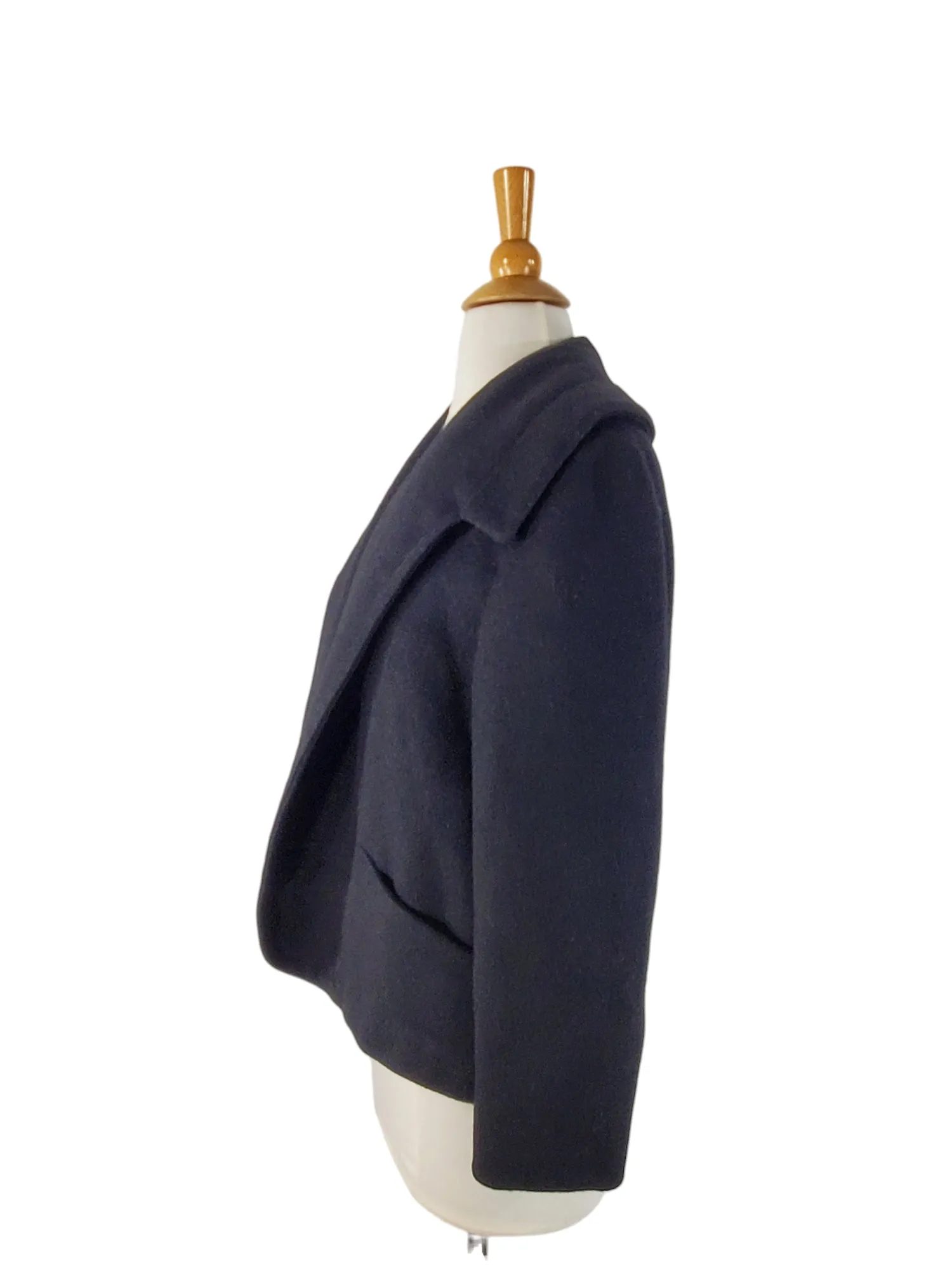 50s Plush Black Swing Jacket - med, lg