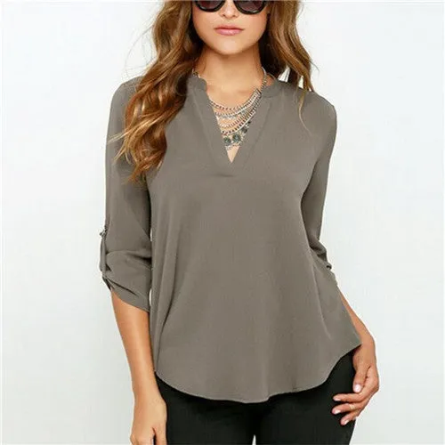 9 colors Feminino Trendy S-5XL Plus Size Women Blouses Ladies Office Shirts Long Sleeve Top Women Clothing