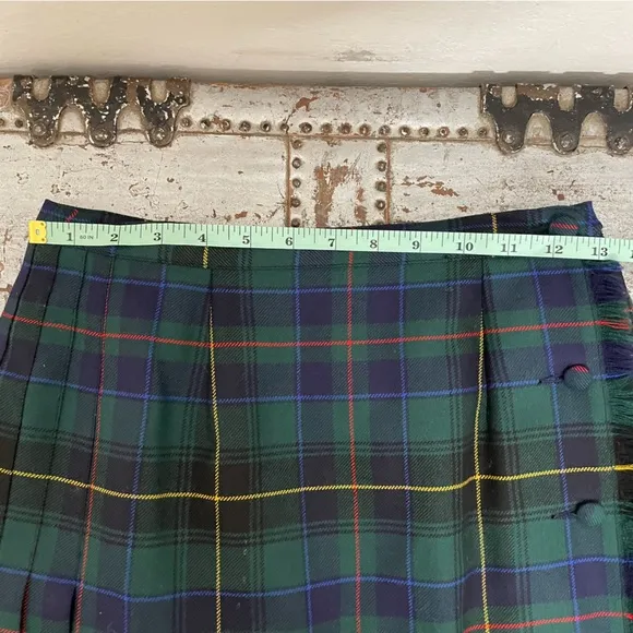 ALJean Plaid Midi Pleated Skirt