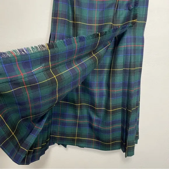 ALJean Plaid Midi Pleated Skirt