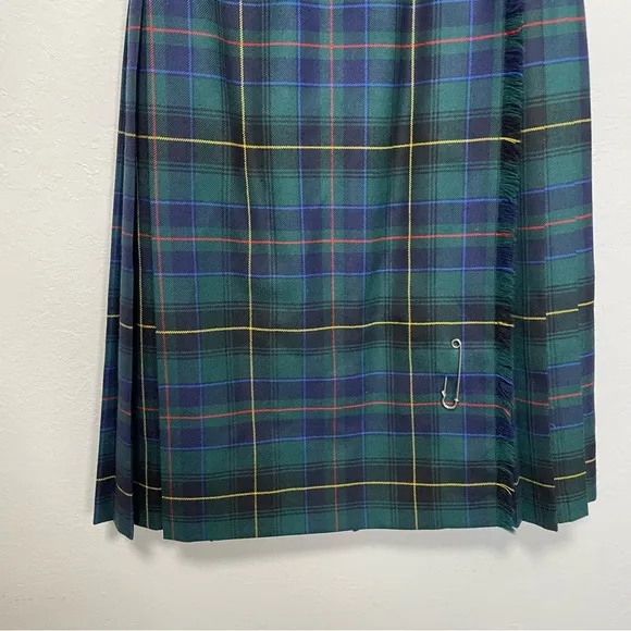 ALJean Plaid Midi Pleated Skirt