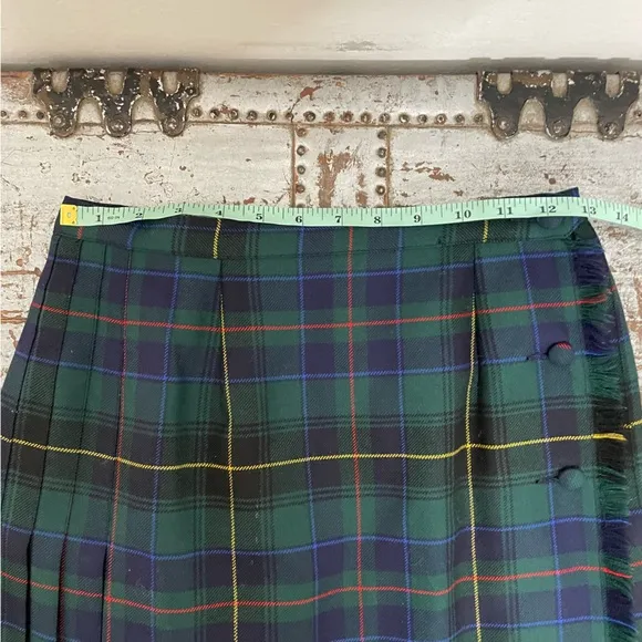 ALJean Plaid Midi Pleated Skirt