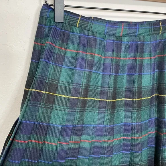 ALJean Plaid Midi Pleated Skirt