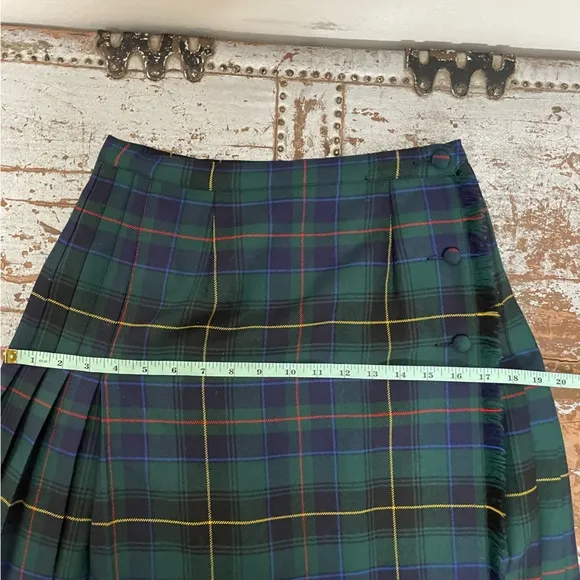 ALJean Plaid Midi Pleated Skirt