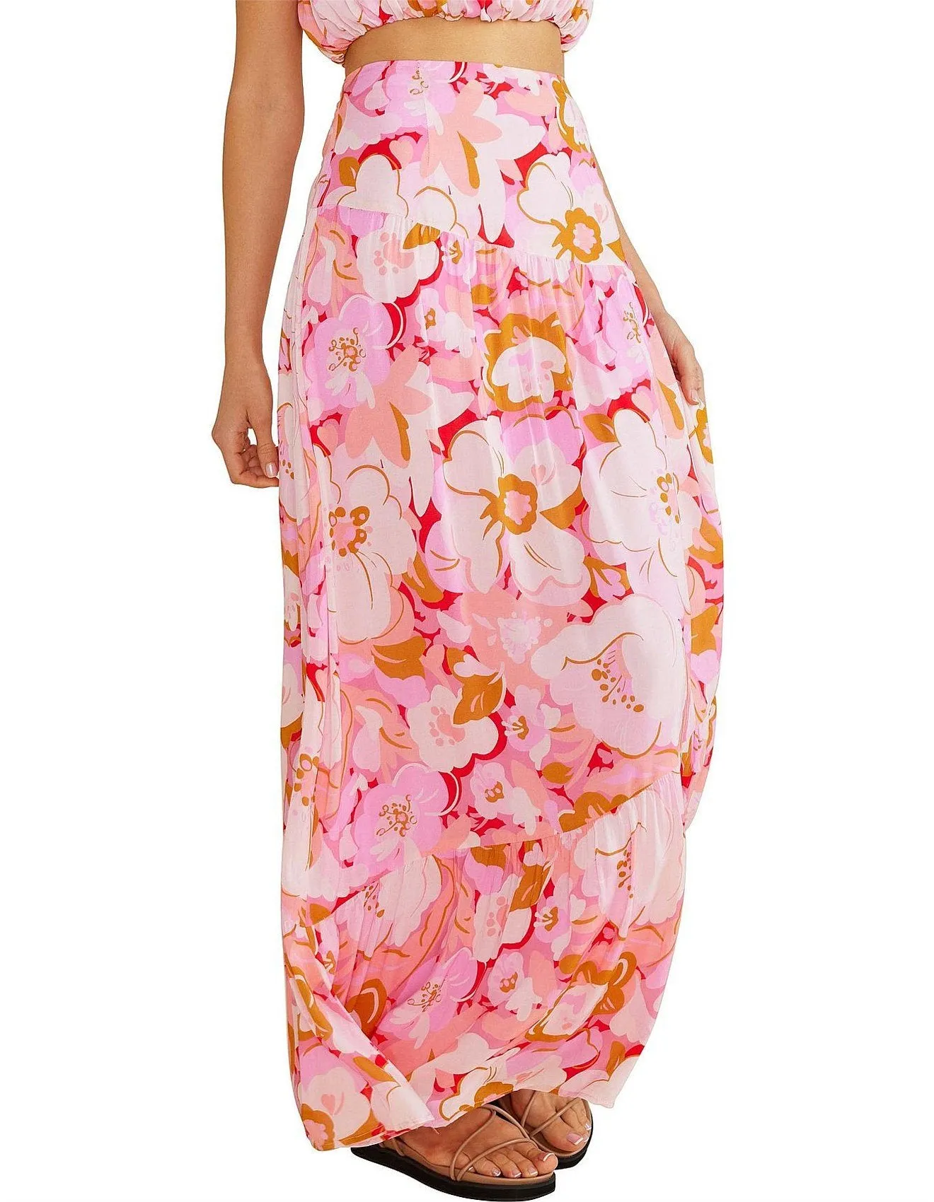 Amina Tiered Maxi Skirt - Floral