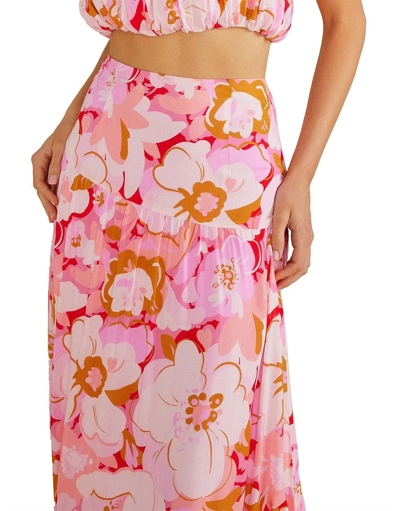 Amina Tiered Maxi Skirt - Floral
