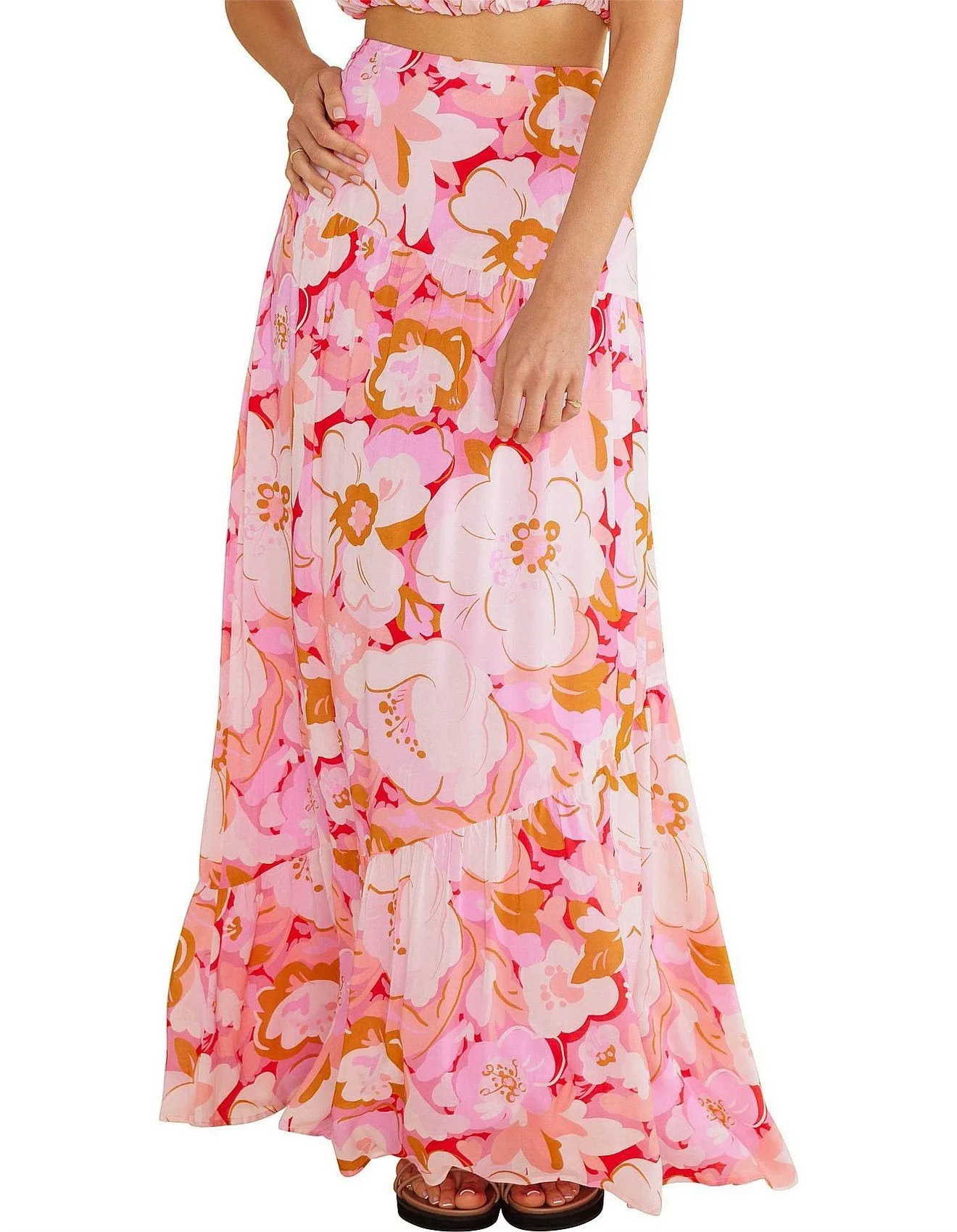 Amina Tiered Maxi Skirt - Floral