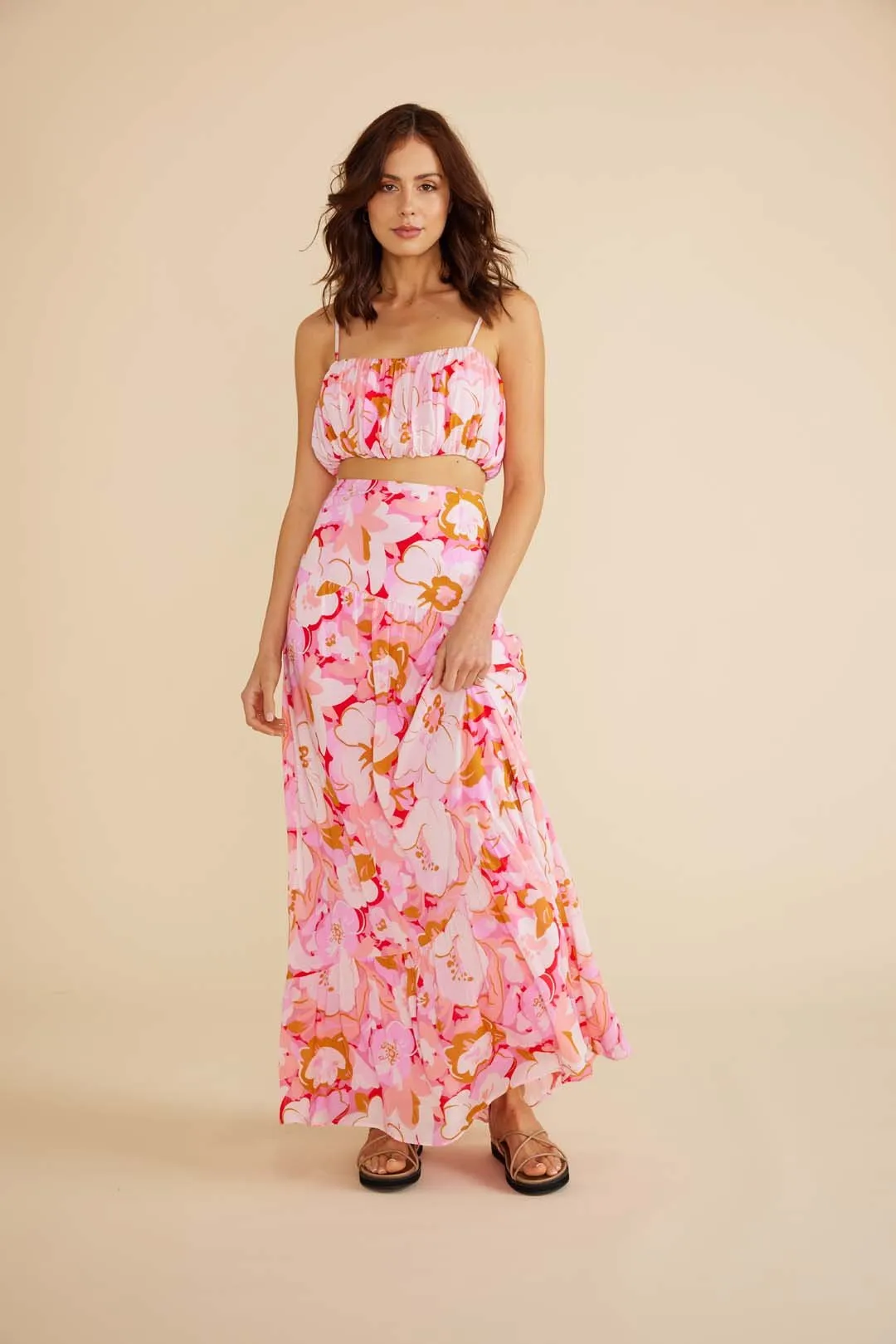 Amina Tiered Maxi Skirt - Floral