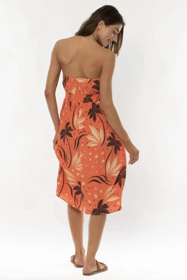 Amuse Peek-A-Boo Strapless Woven Dress