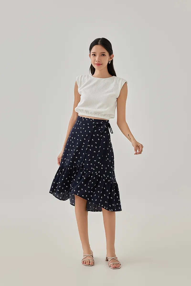 Antonina Printed High-Low Wrap Skirt