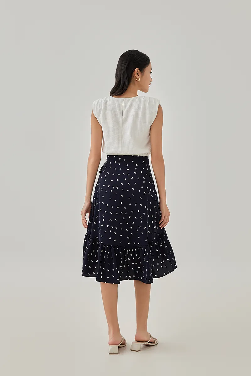 Antonina Printed High-Low Wrap Skirt