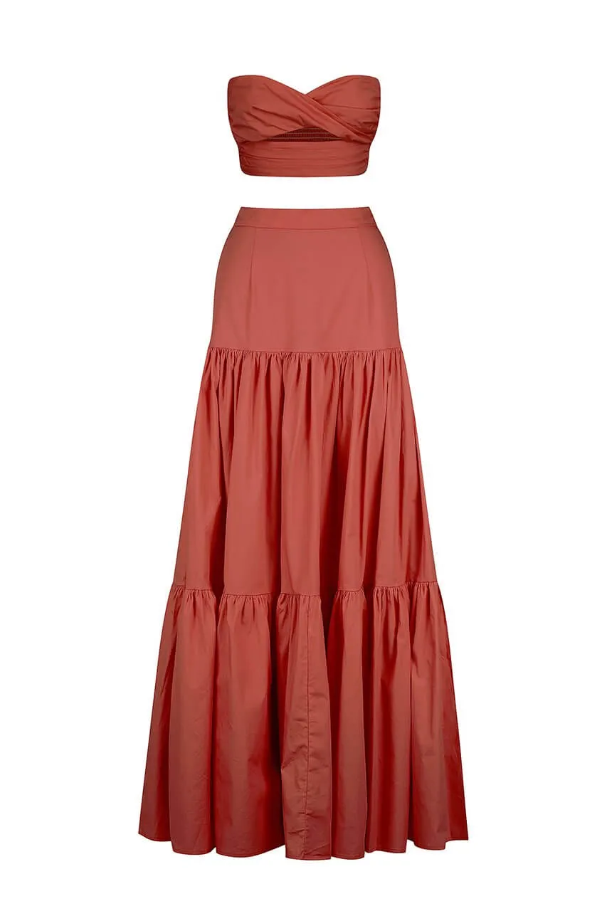 Ayla Maxi Skirt - Rust