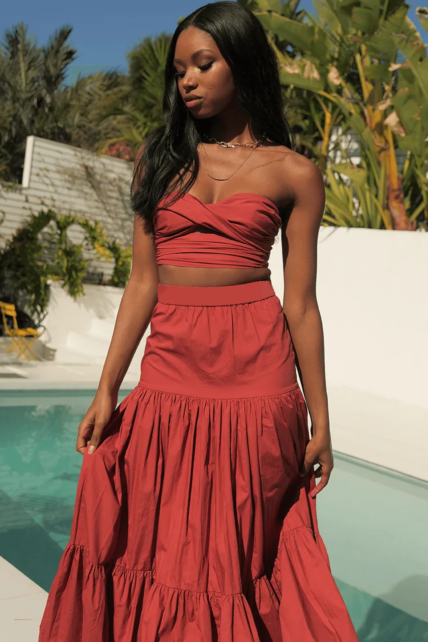 Ayla Maxi Skirt - Rust