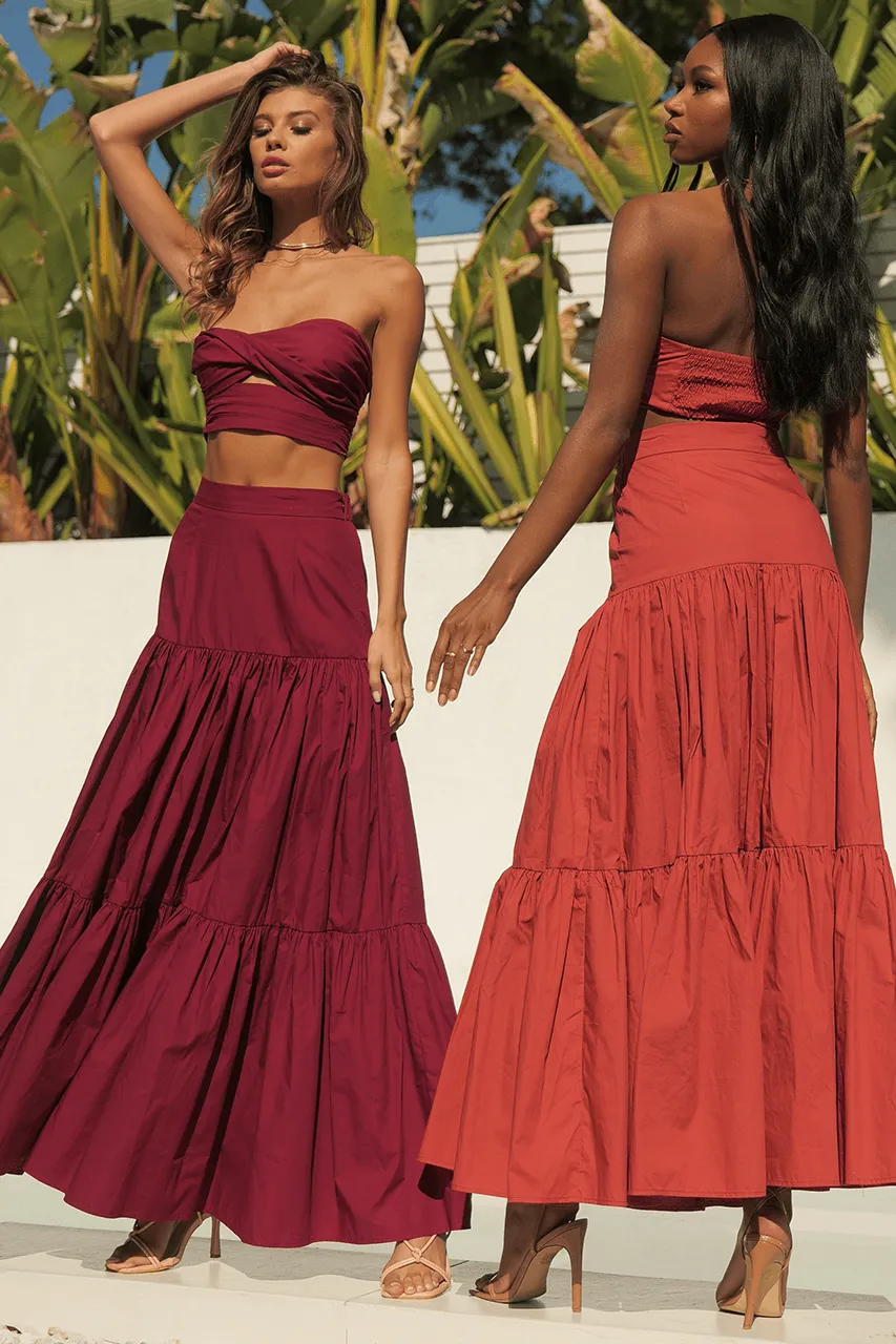 Ayla Maxi Skirt - Rust