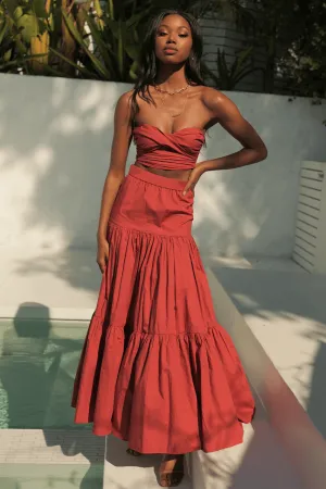 Ayla Maxi Skirt - Rust