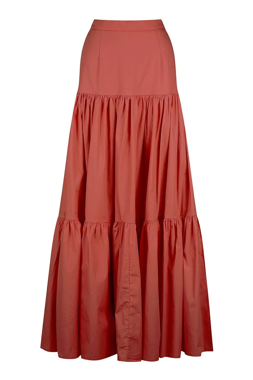 Ayla Maxi Skirt - Rust