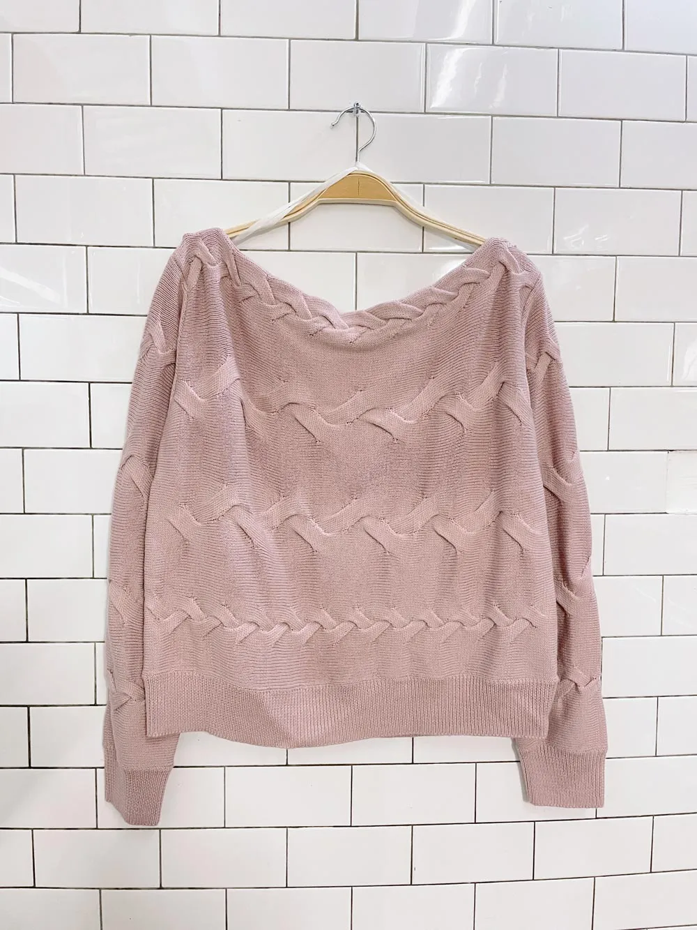 babaton luc 100% merino wool cable knit sweater