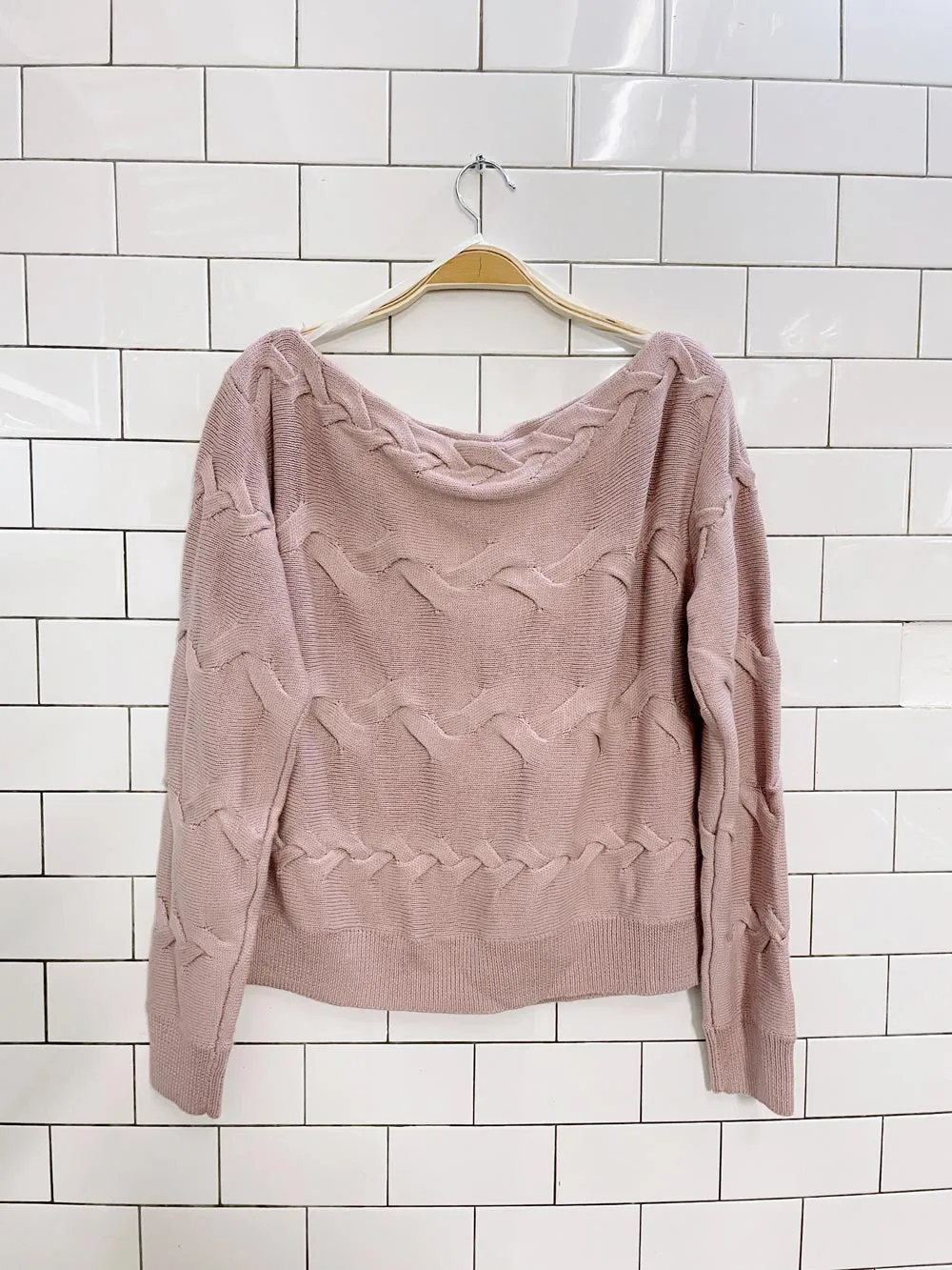 babaton luc 100% merino wool cable knit sweater