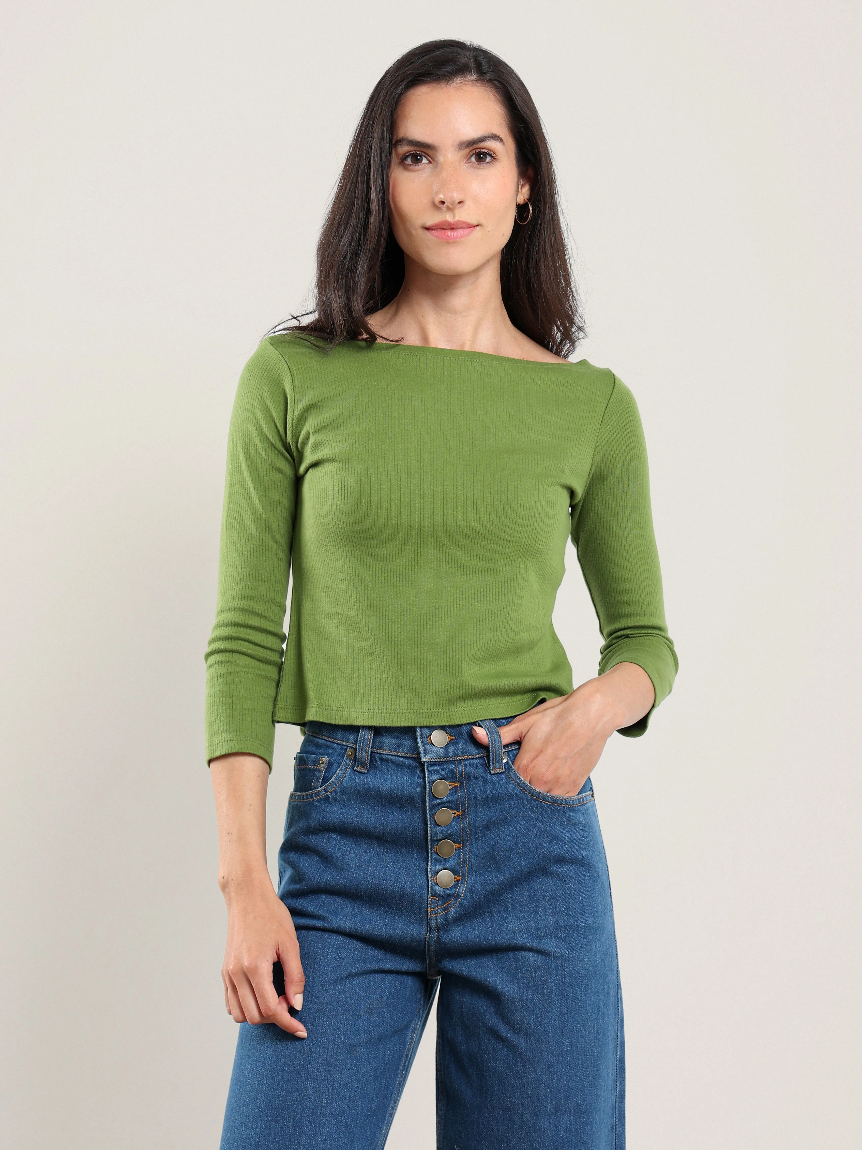 Bahr Cropped Boatneck Top
