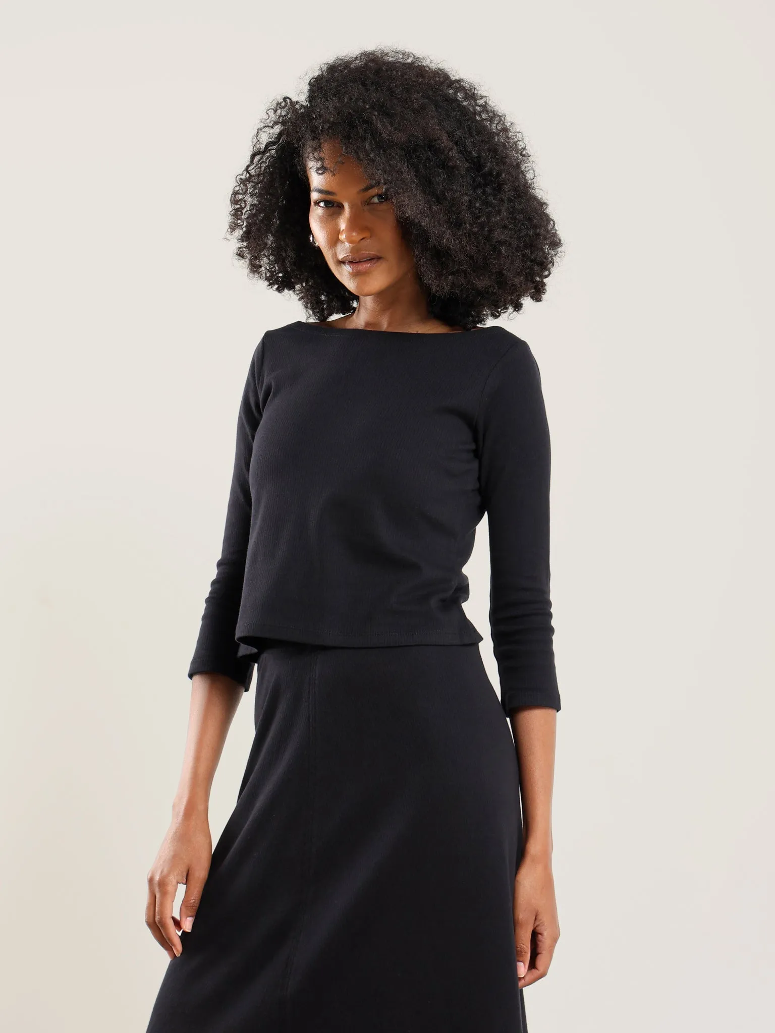 Bahr Cropped Boatneck Top