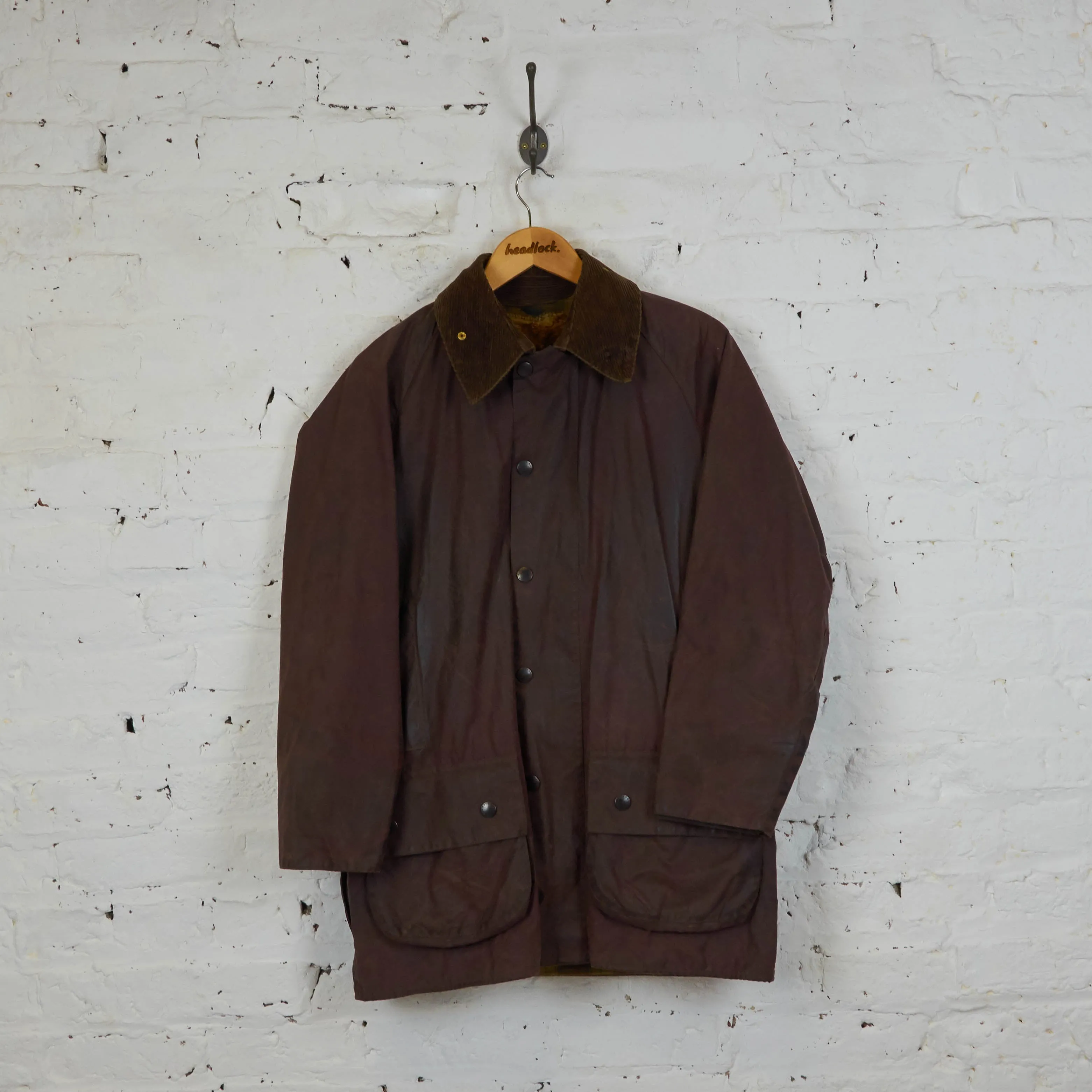 Barbour Lined Beaufort Wax Jacket Coat - Brown - S
