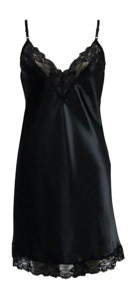 Beautiful Plus Lace Trim Satin Full Slip