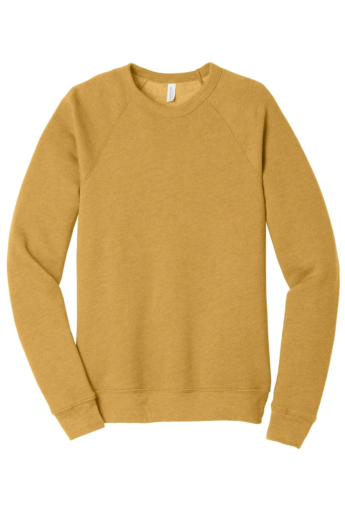 BELLA CANVAS  Unisex Sponge Fleece Raglan Sweatshirt. BC3901 Heather Mustard