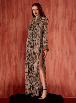 Black & white byzantine slip dress