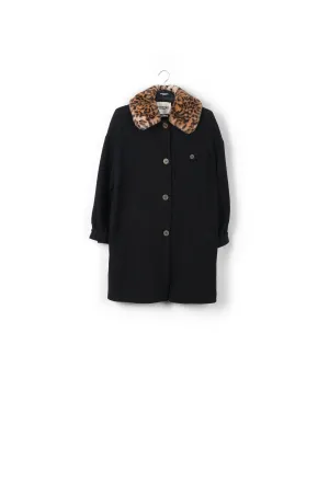 Black italian wool blend coat