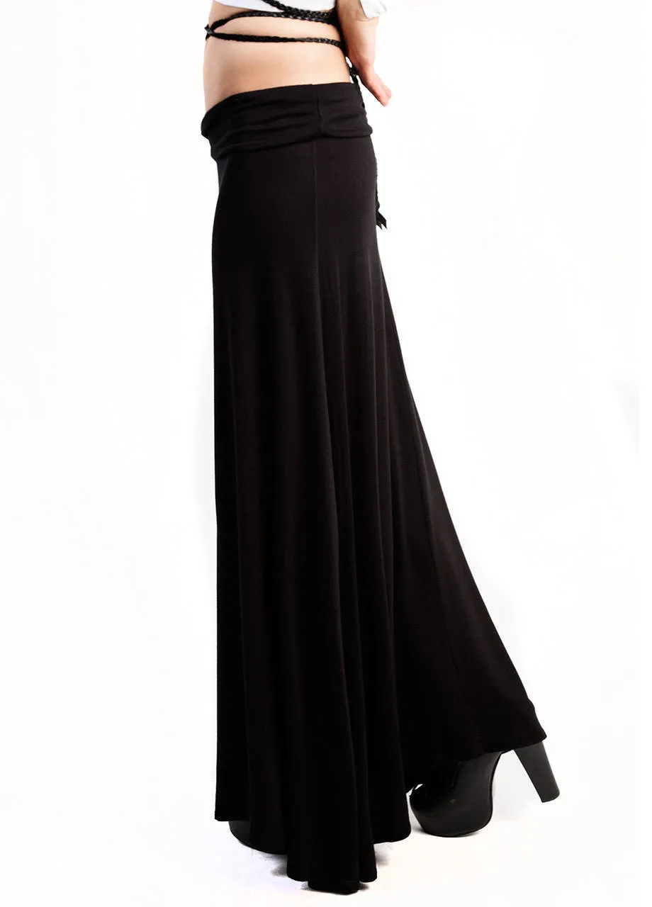 Black Stretch Maxi Skirt