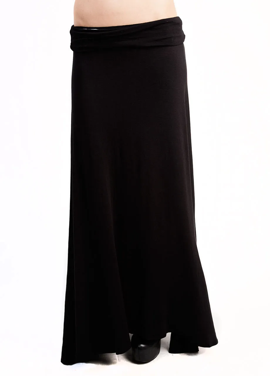 Black Stretch Maxi Skirt