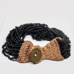 Black Vintage Coral Bead Wrap