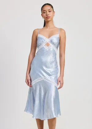 Blue Eyes Lace Midi Dress