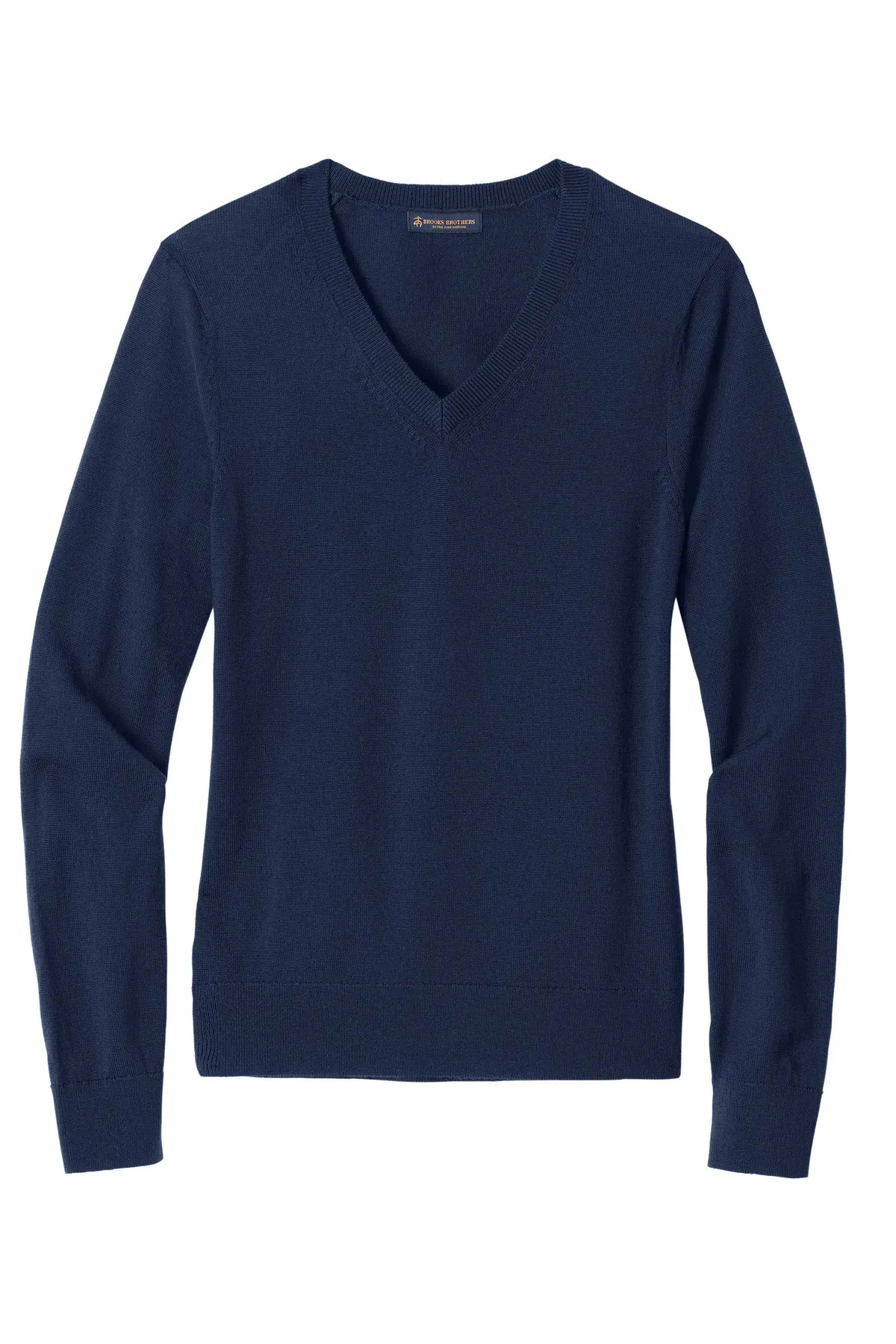 Brooks Brothers Women's Washable Merino V-Neck Sweater BB18411 Navy Blazer