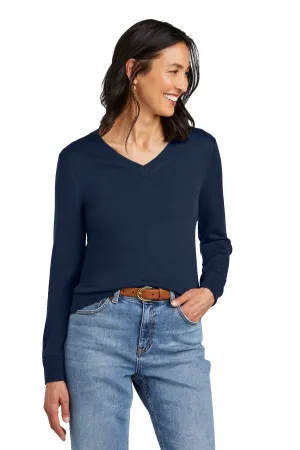 Brooks Brothers Women's Washable Merino V-Neck Sweater BB18411 Navy Blazer
