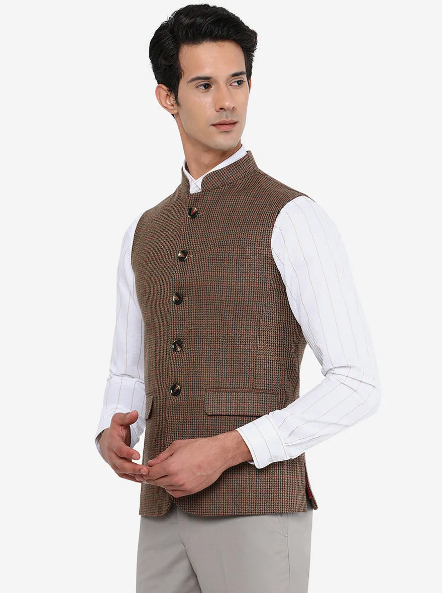 Brown Bandhgala Jacket | JB Studio