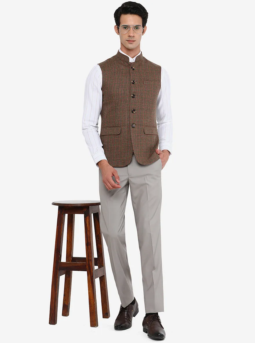 Brown Bandhgala Jacket | JB Studio