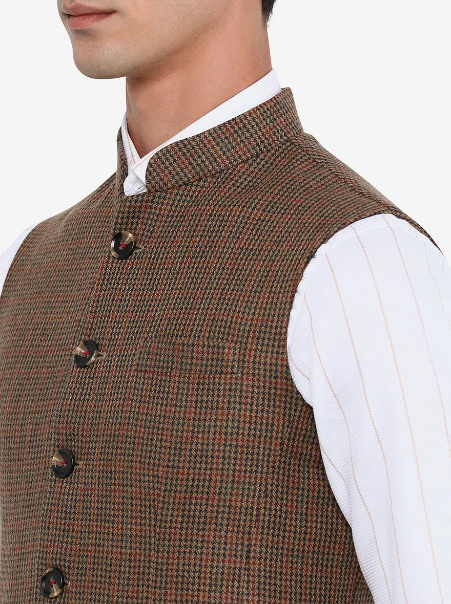Brown Bandhgala Jacket | JB Studio