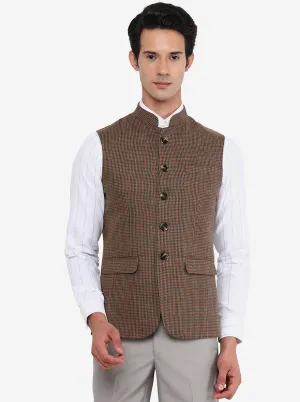 Brown Bandhgala Jacket | JB Studio
