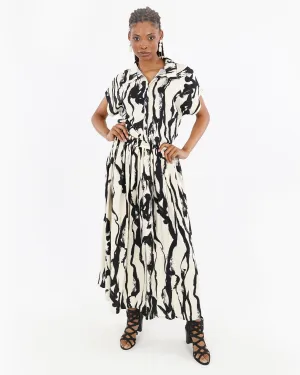 Brushstroke Zebra Maxi Skirt