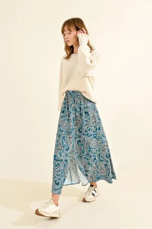 BUTTONED MID-LENGTH SKIRT