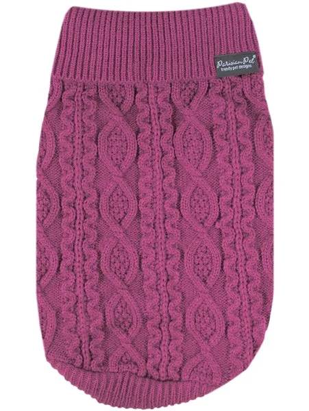 Cable Knit Sweater, Raspberry