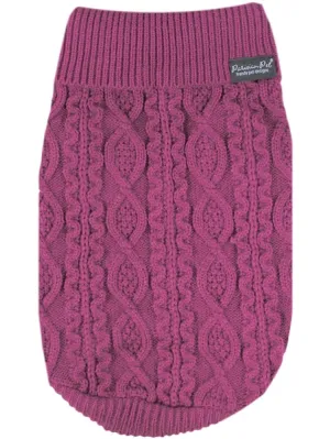 Cable Knit Sweater, Raspberry